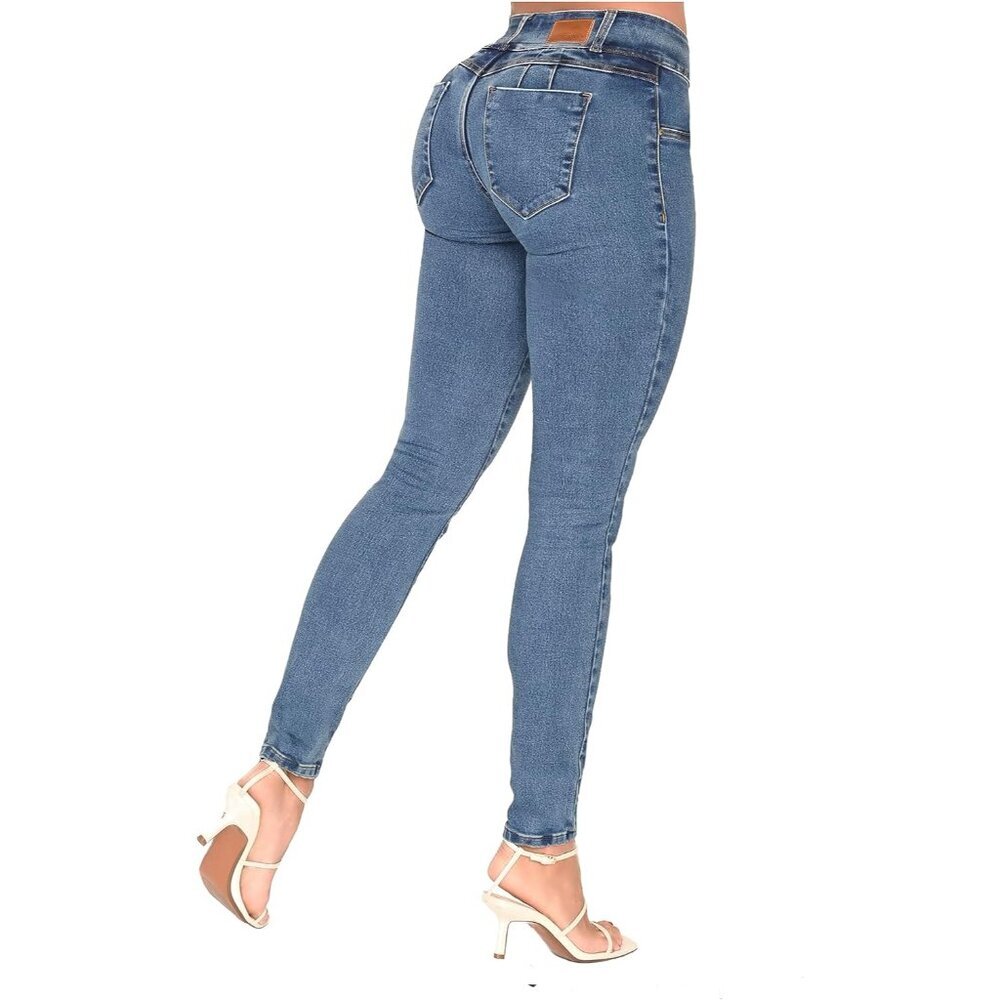 Butt Lifting Jeans Removable Padded Colombian High Waist Cotton Elastane